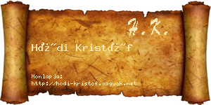 Hódi Kristóf névjegykártya