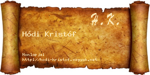 Hódi Kristóf névjegykártya