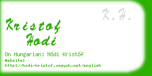 kristof hodi business card