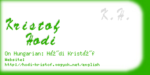 kristof hodi business card